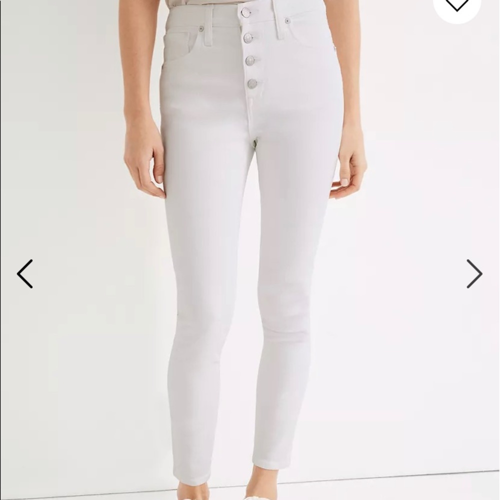 10" High-Rise Skinny Crop Jeans: Button-Front 30